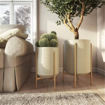 GRILLTOWN Juniper Large Modern Planters, Grey & Gold GR2522654